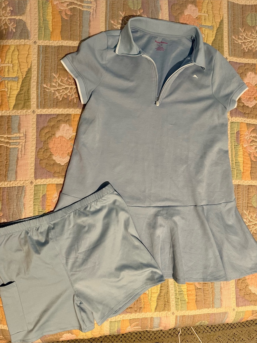 Tommy Bahama Light Blue Polo Dress and Shorts Set SEE PHOTO
